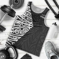 New Zealand Silver Fern Rugby Custom Men Tank Top Maori Koru Go Black Fern LT14 - Polynesian Pride