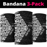 New Zealand Silver Fern Rugby Custom Neck Gaiter Maori Koru Go Black Fern LT14 package One Size: 25*50cm Black - Polynesian Pride