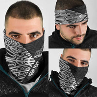 New Zealand Silver Fern Rugby Custom Neck Gaiter Maori Koru Go Black Fern LT14 - Polynesian Pride