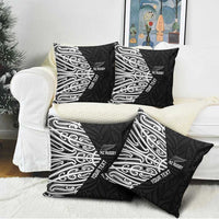 New Zealand Silver Fern Rugby Custom Pillow Cover Maori Koru Go Black Fern - Polynesian Pride