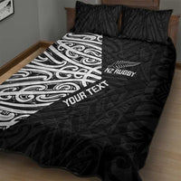 New Zealand Silver Fern Rugby Custom Quilt Bed Set Maori Koru Go Black Fern LT14 - Polynesian Pride