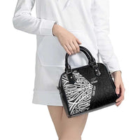 New Zealand Silver Fern Rugby Custom Shoulder Handbag Maori Koru Go Black Fern LT14 - Polynesian Pride