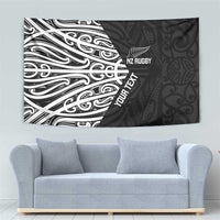 New Zealand Silver Fern Rugby Custom Tapestry Maori Koru Go Black Fern LT14 - Polynesian Pride