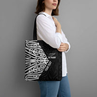 New Zealand Silver Fern Rugby Custom Tote Bag Maori Koru Go Black Fern LT14 - Polynesian Pride