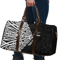 New Zealand Silver Fern Rugby Custom Travel Bag Maori Koru Go Black Fern LT14 - Polynesian Pride
