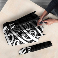 New Zealand Silver Fern Rugby Custom Umbrella Maori Koru Go Black Fern LT14 - Polynesian Pride