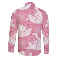 Pink Aloha Hawaii Family Matching Off Shoulder Short Dress and Hawaiian Shirt Monstera Hibiscus Plumeria Seamless Vibes LT14 - Polynesian Pride