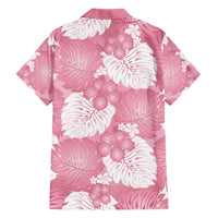 Pink Aloha Hawaii Family Matching Short Sleeve Bodycon Dress and Hawaiian Shirt Monstera Hibiscus Plumeria Seamless Vibes LT14 - Polynesian Pride