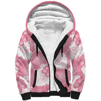 Pink Aloha Hawaii Sherpa Hoodie Monstera Hibiscus Plumeria Seamless Vibes LT14 Unisex Pink - Polynesian Pride