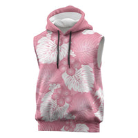 Pink Aloha Hawaii Sleeveless Hoodie Monstera Hibiscus Plumeria Seamless Vibes LT14 Pink - Polynesian Pride