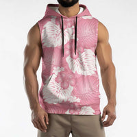 Pink Aloha Hawaii Sleeveless Hoodie Monstera Hibiscus Plumeria Seamless Vibes LT14 - Polynesian Pride