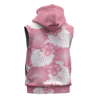 Pink Aloha Hawaii Sleeveless Zip Hoodie Monstera Hibiscus Plumeria Seamless Vibes LT14 - Polynesian Pride