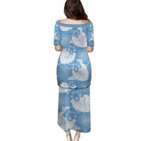 Blue Aloha Hawaii Family Matching Puletasi and Hawaiian Shirt Monstera Hibiscus Plumeria Seamless Vibes LT14 - Polynesian Pride