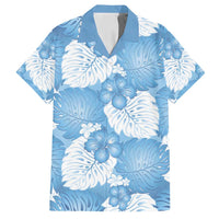 Blue Aloha Hawaii Family Matching Summer Maxi Dress and Hawaiian Shirt Monstera Hibiscus Plumeria Seamless Vibes LT14 Dad's Shirt - Short Sleeve Blue - Polynesian Pride
