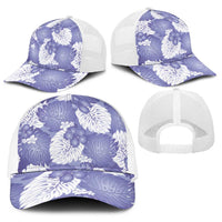 Purple Aloha Hawaii Baseball Net Cap Monstera Hibiscus Plumeria Seamless Vibes - Polynesian Pride
