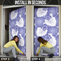 Purple Aloha Hawaii Door Cover Monstera Hibiscus Plumeria Seamless Vibes LT14 - Polynesian Pride
