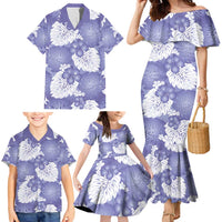 Purple Aloha Hawaii Family Matching Mermaid Dress and Hawaiian Shirt Monstera Hibiscus Plumeria Seamless Vibes LT14 - Polynesian Pride
