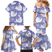 Purple Aloha Hawaii Family Matching Mermaid Dress and Hawaiian Shirt Monstera Hibiscus Plumeria Seamless Vibes LT14 - Polynesian Pride