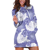 Purple Aloha Hawaii Hoodie Dress Monstera Hibiscus Plumeria Seamless Vibes LT14 Purple - Polynesian Pride