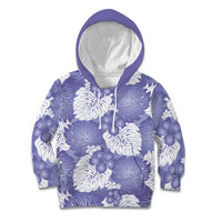 Purple Aloha Hawaii Kid Hoodie Monstera Hibiscus Plumeria Seamless Vibes LT14 Hoodie Purple - Polynesian Pride