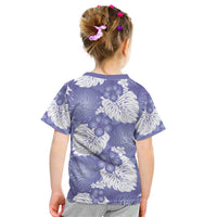 Purple Aloha Hawaii Kid T Shirt Monstera Hibiscus Plumeria Seamless Vibes LT14 - Polynesian Pride