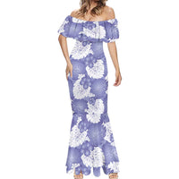 Purple Aloha Hawaii Mermaid Dress Monstera Hibiscus Plumeria Seamless Vibes LT14 - Polynesian Pride