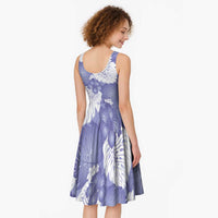 Purple Aloha Hawaii Midi Dress Monstera Hibiscus Plumeria Seamless Vibes LT14 - Polynesian Pride