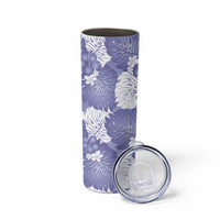 Purple Aloha Hawaii Skinny Tumbler Monstera Hibiscus Plumeria Seamless Vibes LT14 - Polynesian Pride