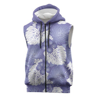 Purple Aloha Hawaii Sleeveless Zip Hoodie Monstera Hibiscus Plumeria Seamless Vibes LT14 Purple - Polynesian Pride