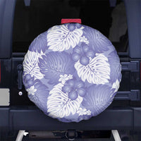 Purple Aloha Hawaii Spare Tire Cover Monstera Hibiscus Plumeria Seamless Vibes LT14 No hole Purple - Polynesian Pride