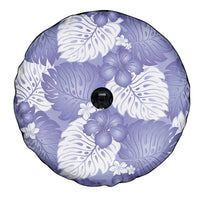 Purple Aloha Hawaii Spare Tire Cover Monstera Hibiscus Plumeria Seamless Vibes LT14 - Polynesian Pride