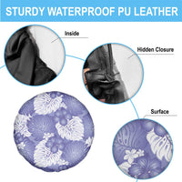 Purple Aloha Hawaii Spare Tire Cover Monstera Hibiscus Plumeria Seamless Vibes LT14 - Polynesian Pride