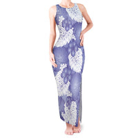 Purple Aloha Hawaii Tank Maxi Dress Monstera Hibiscus Plumeria Seamless Vibes LT14 Women Purple - Polynesian Pride