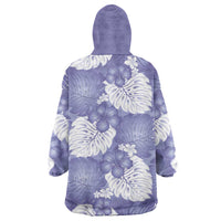 Purple Aloha Hawaii Wearable Blanket Hoodie Monstera Hibiscus Plumeria Seamless Vibes LT14 - Polynesian Pride