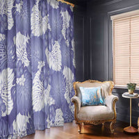 Purple Aloha Hawaii Window Curtain Monstera Hibiscus Plumeria Seamless Vibes - Polynesian Pride