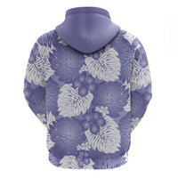 Purple Aloha Hawaii Zip Hoodie Monstera Hibiscus Plumeria Seamless Vibes LT14 - Polynesian Pride