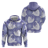 Purple Aloha Hawaii Zip Hoodie Monstera Hibiscus Plumeria Seamless Vibes LT14 - Polynesian Pride