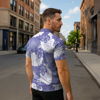 Purple Aloha Hawaii Zipper Polo Shirt Monstera Hibiscus Plumeria Seamless Vibes LT14 - Polynesian Pride