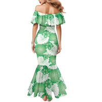 Green Aloha Hawaii Mermaid Dress Monstera Hibiscus Plumeria Seamless Vibes LT14 - Polynesian Pride