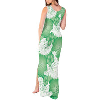 Green Aloha Hawaii Tank Maxi Dress Monstera Hibiscus Plumeria Seamless Vibes LT14 - Polynesian Pride