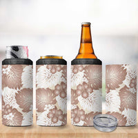 Mocha Mousse Aloha Hawaii 4 in 1 Can Cooler Tumbler Monstera Hibiscus Plumeria Seamless Vibes LT14 - Polynesian Pride