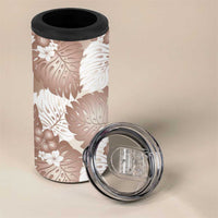 Mocha Mousse Aloha Hawaii 4 in 1 Can Cooler Tumbler Monstera Hibiscus Plumeria Seamless Vibes LT14 - Polynesian Pride