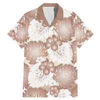 Mocha Mousse Aloha Hawaii Family Matching Mermaid Dress and Hawaiian Shirt Monstera Hibiscus Plumeria Seamless Vibes LT14 Dad's Shirt - Short Sleeve Mocha Mousse - Polynesian Pride