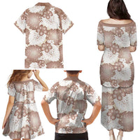 Mocha Mousse Aloha Hawaii Family Matching Puletasi and Hawaiian Shirt Monstera Hibiscus Plumeria Seamless Vibes LT14 - Polynesian Pride