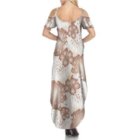 Mocha Mousse Aloha Hawaii Family Matching Summer Maxi Dress and Hawaiian Shirt Monstera Hibiscus Plumeria Seamless Vibes LT14 - Polynesian Pride