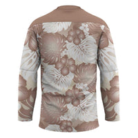 Mocha Mousse Aloha Hawaii Hockey Jersey Monstera Hibiscus Plumeria Seamless Vibes - Polynesian Pride