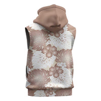 Mocha Mousse Aloha Hawaii Sleeveless Hoodie Monstera Hibiscus Plumeria Seamless Vibes LT14 - Polynesian Pride