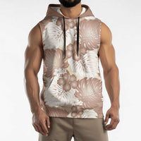 Mocha Mousse Aloha Hawaii Sleeveless Hoodie Monstera Hibiscus Plumeria Seamless Vibes LT14 - Polynesian Pride