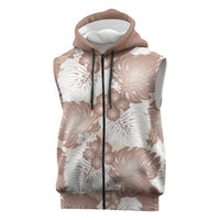 Mocha Mousse Aloha Hawaii Sleeveless Zip Hoodie Monstera Hibiscus Plumeria Seamless Vibes LT14 Mocha Mousse - Polynesian Pride