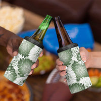 Sage Green Aloha Hawaii 4 in 1 Can Cooler Tumbler Monstera Hibiscus Plumeria Seamless Vibes LT14 - Polynesian Pride
